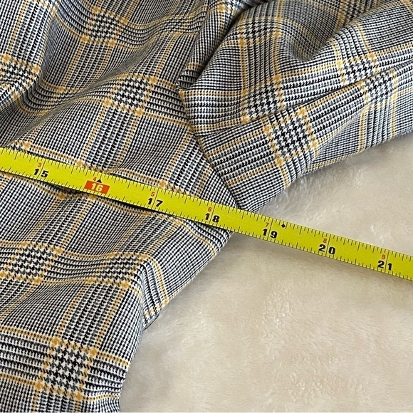 ASOS / Yellow, Black & White Hounds Tooth Print Blazer Size US 8 - Picture 9 of 12